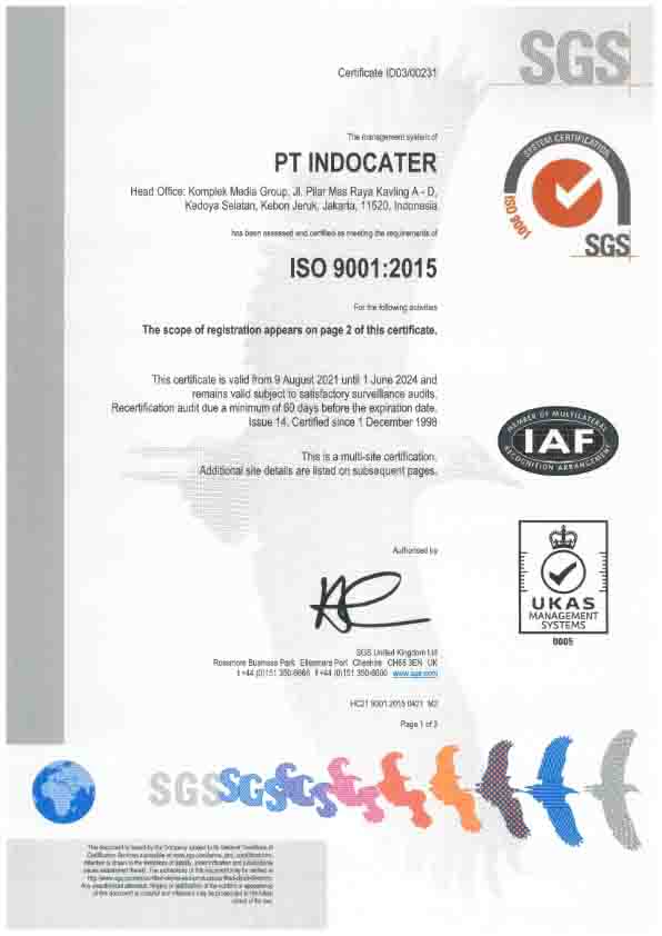 Certificate ISO 9001