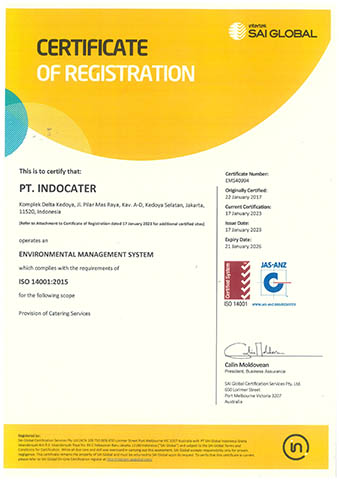 Certificate ISO 14001